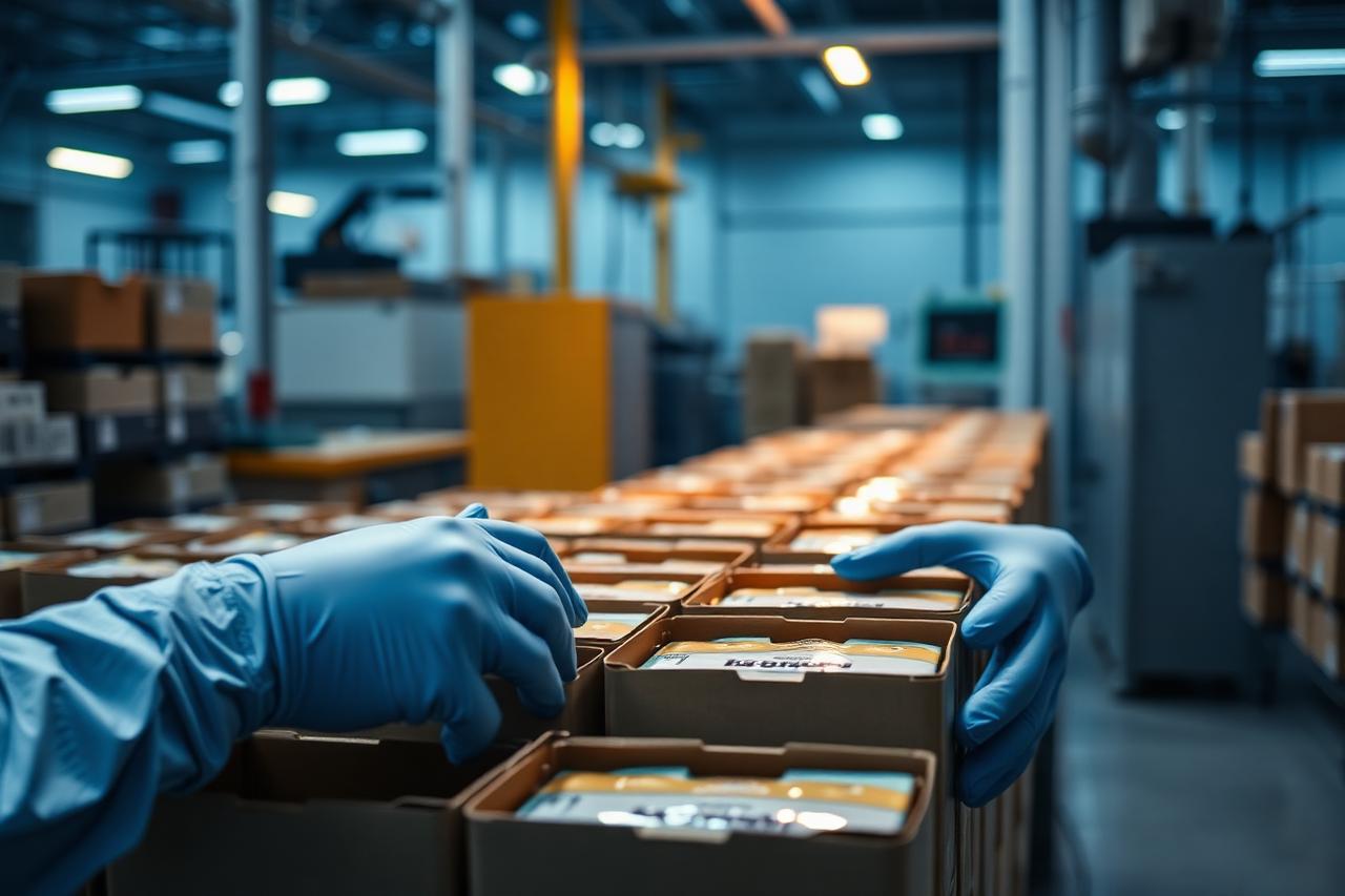 Export packing and quality inspection of packaged food cartons
